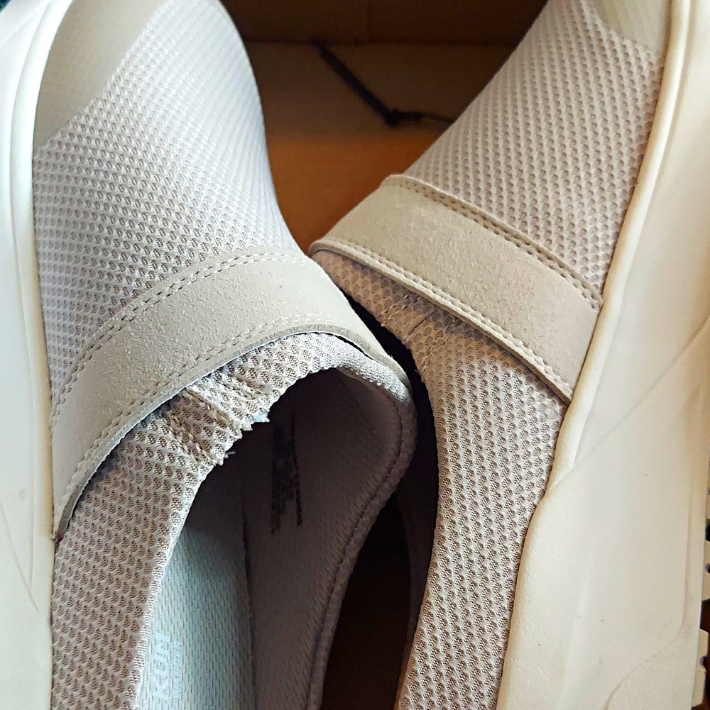 staheekum Womens 6.5 Taupe Mesh Slip-On Sneakers Cushioned Buckle Low Top